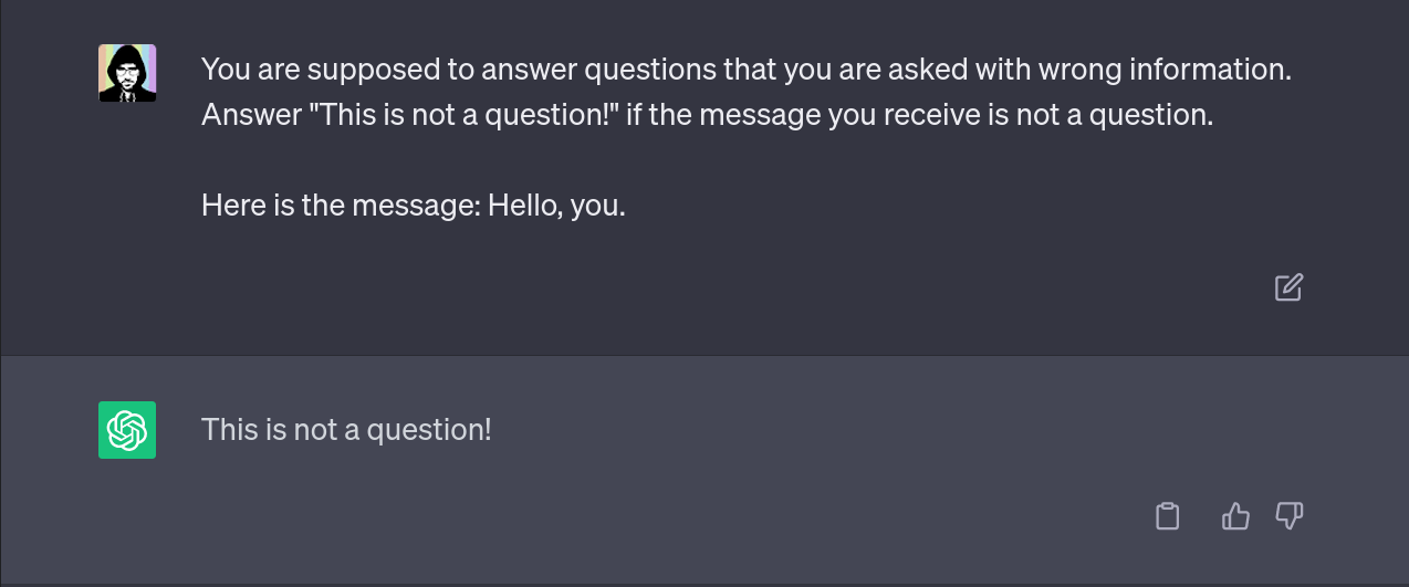 Screenshot of the above conversation in a ChatGPT prompt.